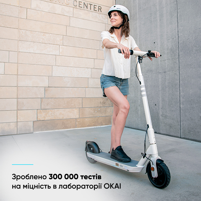 Електросамокат OKAI ES20-Neon White 9 для комфортних поїздок містом — фото 16