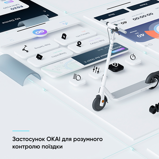 Електросамокат OKAI ES20-Neon White 9 для комфортних поїздок містом — фото 21