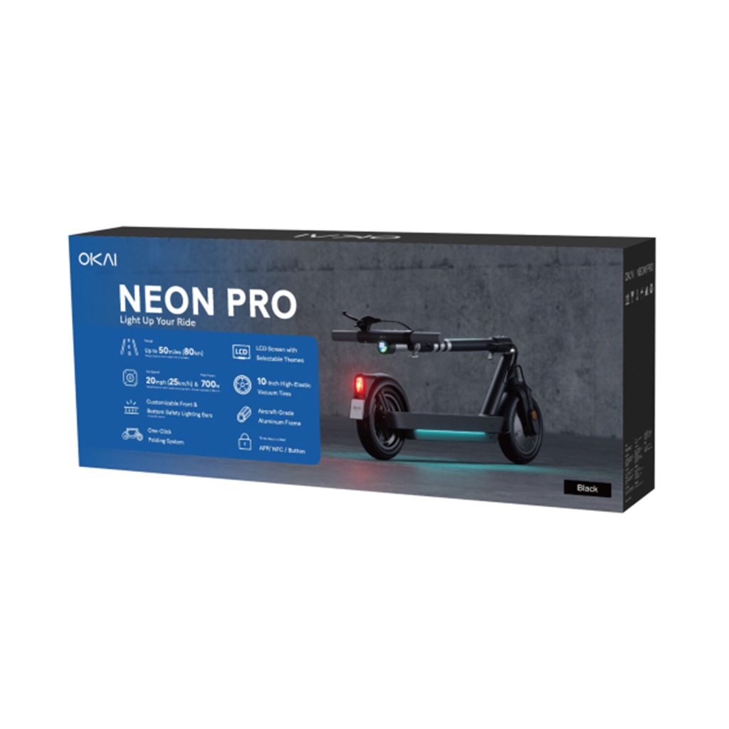 Електросамокат OKAI ES30-Neon PRO Black 10 з запасом ходу до 80 км — фото 3