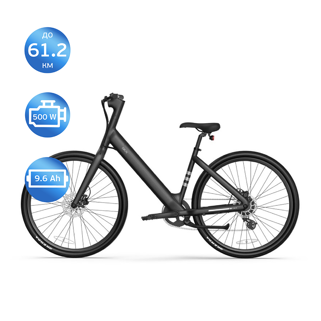 Електровелосипед OKAI EB60 Black 28', 250(500)W, 9,6Ah, 61.2km, 25kmh, NFC, App, 23kg — фото 4