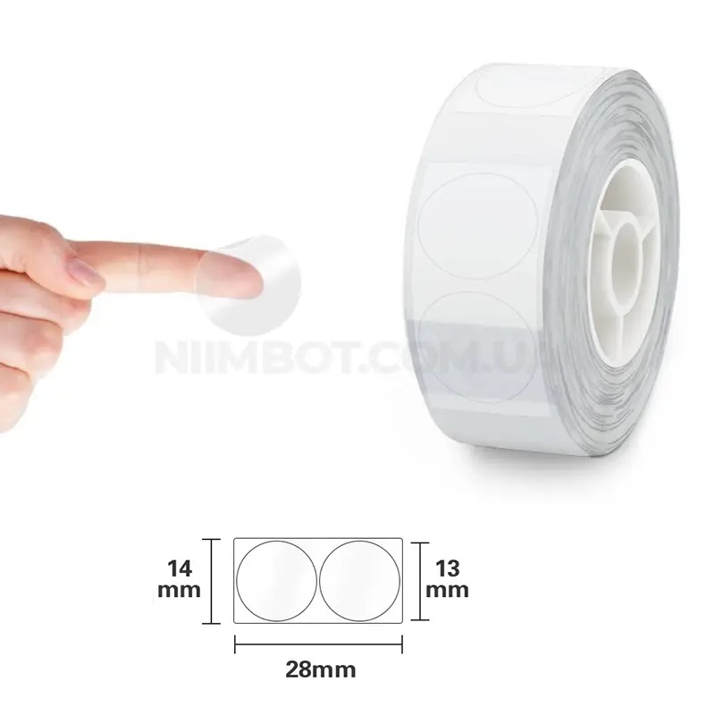 Етикетки NIIMBOT TT14*28-220 Round Transparent для D11/D110/D101/H1S