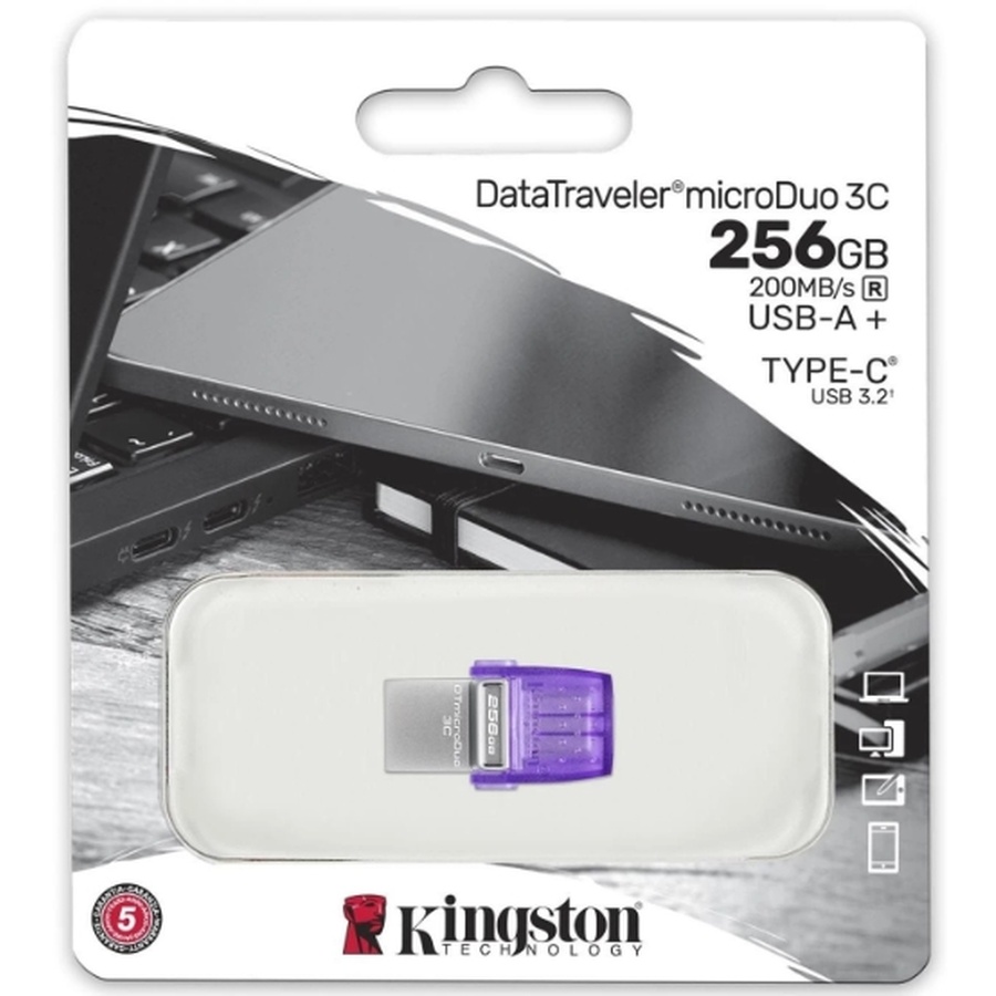 Флеш-накопичувач Kingston USB 3.2 DT microDuo 3C 256GB — фото 3