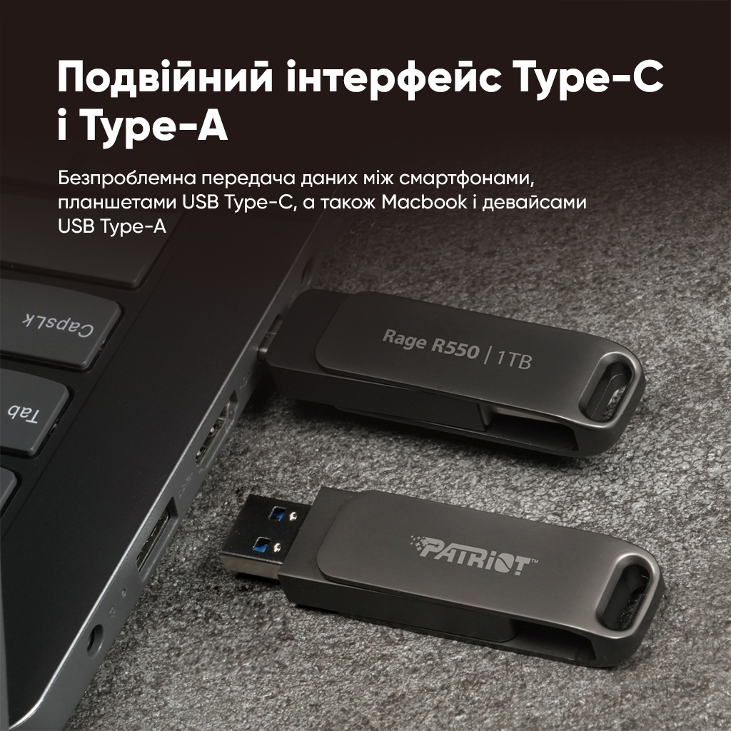 Флеш-накопичувач Patriot Rage R550 128GB Type-A+C — фото 10