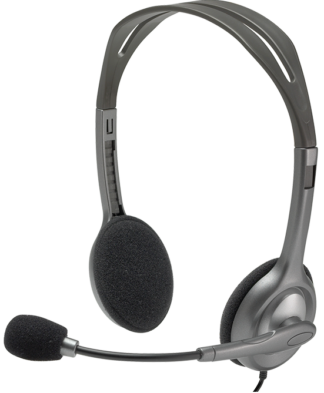 Гарнитура Logitech Stereo Headset H110 серебристого цвета