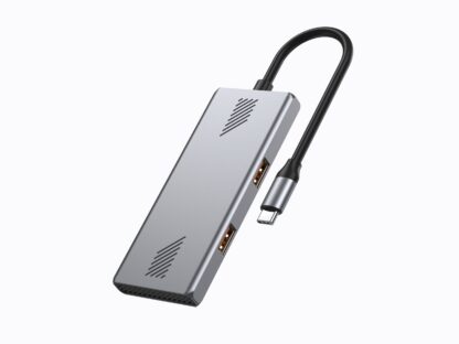 Хаб на 4 порта: 2xUSB 3.2, 2xUSB-C, металл, серебристый, Gembird
