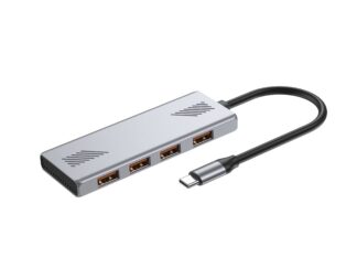 Хаб на 4 порти USB 3.2, метал, сріблястий Gembird UHB-CM-U310-A4-01