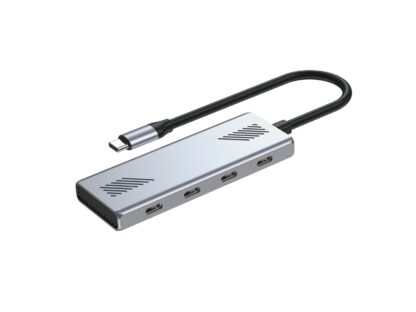 Хаб на 4 порти USB-С 3.2, метал, сріблястий Gembird UHB-CM-U310-C4-01