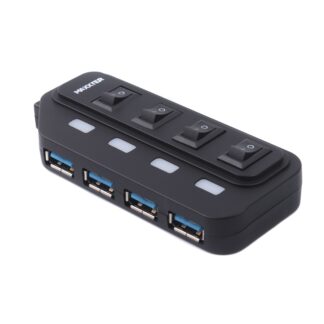 USB 2.0 Type-A-концентратор на 4 порта, зарядное устройство 5 В, 1 А в комплекте, пластик (HU2A-4P-AC-02)
