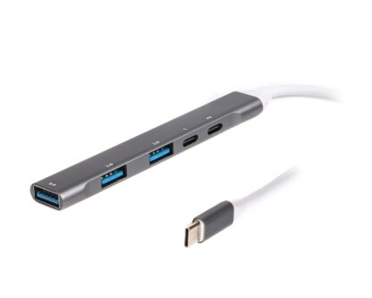 Хаб USB 3.0 Type-С на 4 порти, 1xUSB-A 3.0, 2xUSB-A 2.0, 1xUSB-C
