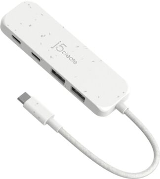 Хаб USB 3.2, 10Gbps, USB-С на 2 USB-A/2 USB-С, білий J5create