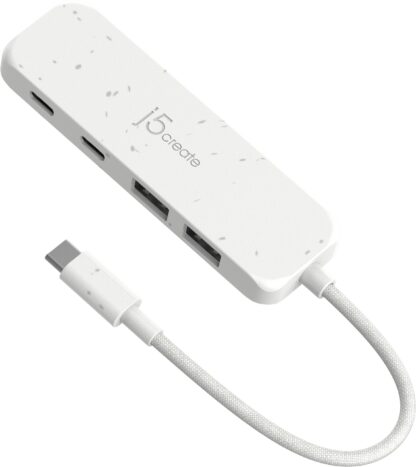 Хаб USB 3.2, 10Gbps, USB-С на 2 USB-A/2 USB-С, білий J5create