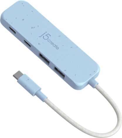 Хаб USB 3.2, 10Gbps, USB-С на 2 USB-A/2 USB-С, блакитний J5create