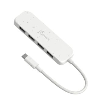 Хаб USB 3.2, 10Gbps, USB-С на 4 USB-A, білий J5create JCH341EW-N