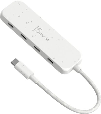 Хаб USB 3.2, 10Gbps, USB-С на 4 USB-С, білий J5create JCH345EW-N
