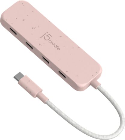 Хаб USB 3.2, 10Gbps, USB-С на 4 USB-С, червоний J5create JCH345ER-N