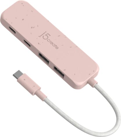 Хаб USB 3,2, 10Gbps, USB-С на 2 USB-A/2 USB-С, червоний J5create