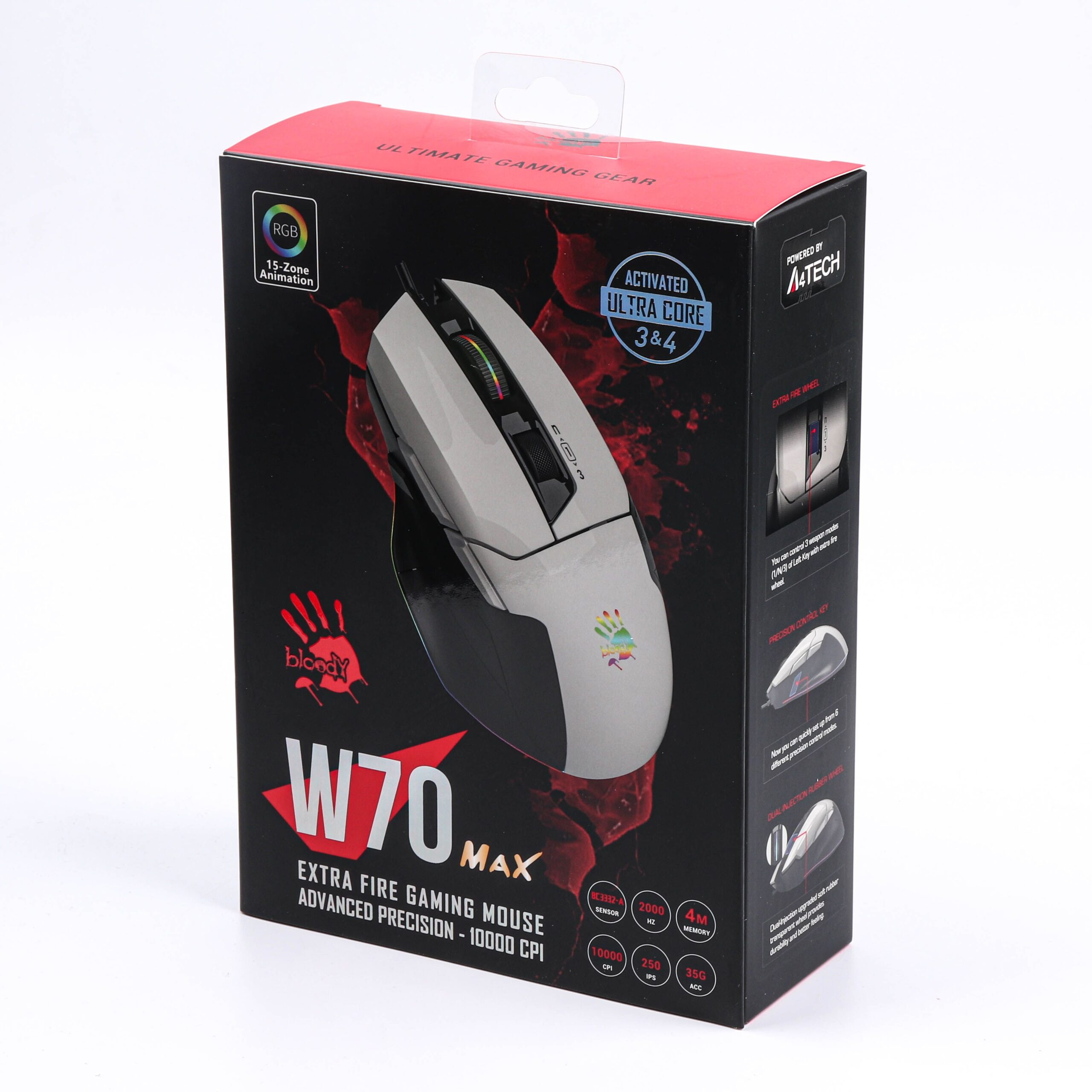 Ігрова миша Bloody Activated, RGB, 10000 CPI, 50M натискань, чорний + — фото 10
