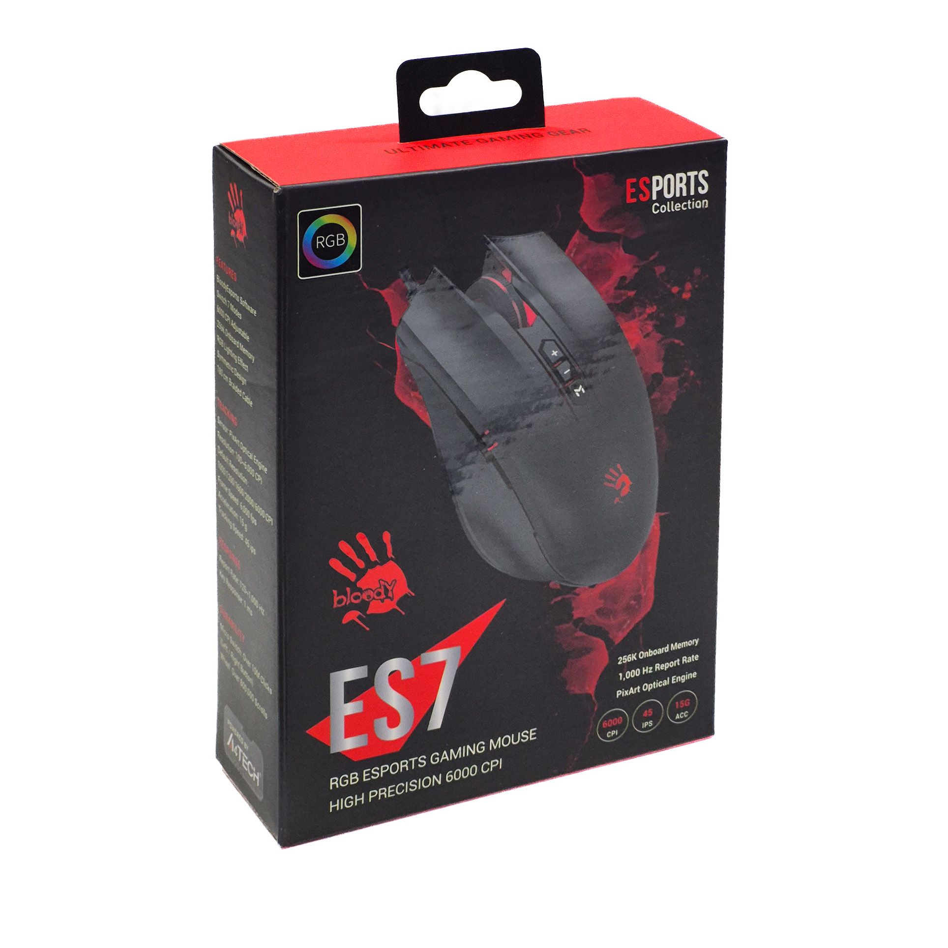 Ігрова миша Bloody, RGB, 6000 CPI, 10M натискань Bloody ES7 чорний — фото 11