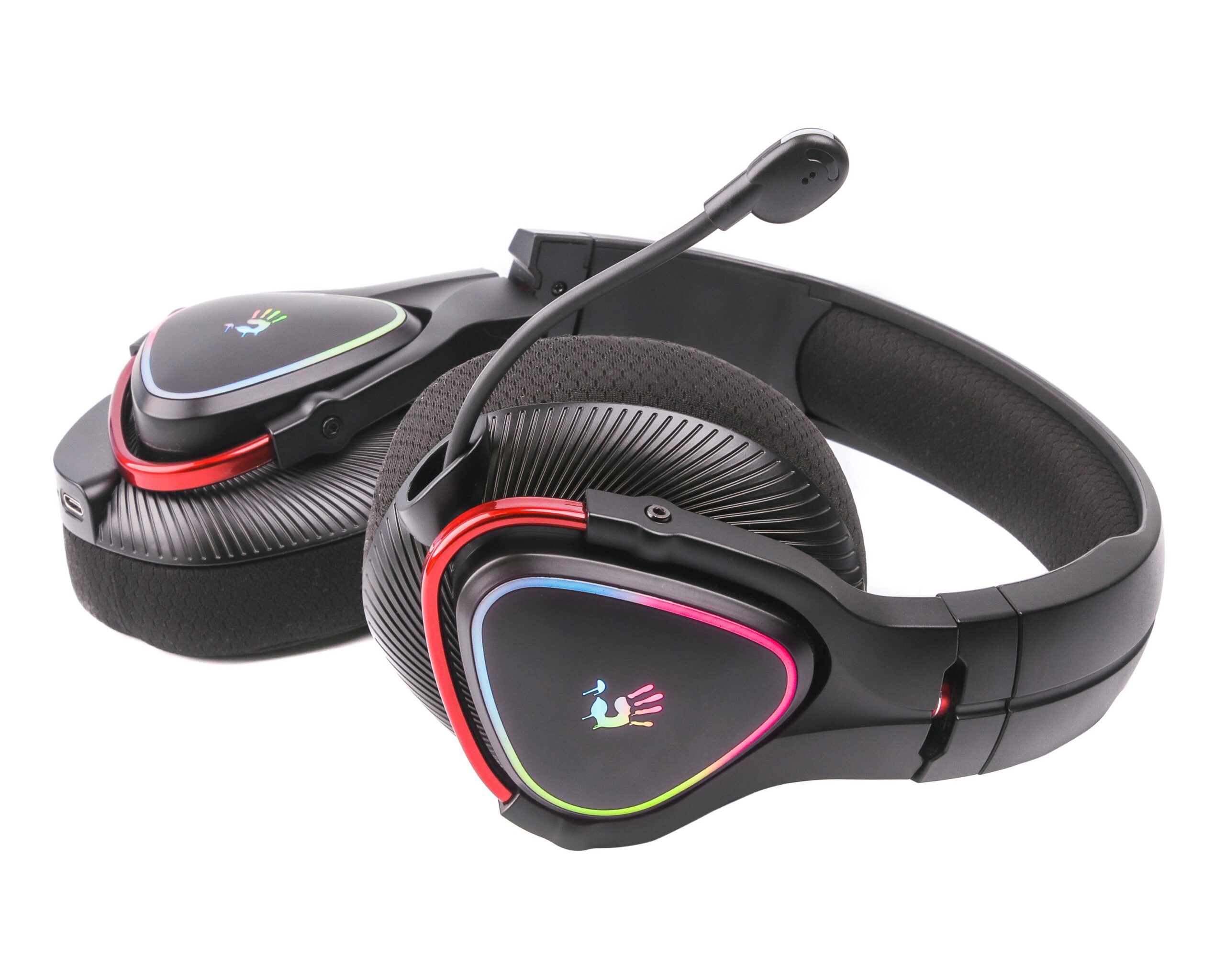 Ігрові бездротові навушники з мікрофоном, RGB, Bluetooth + 2.4GHz + — фото 4