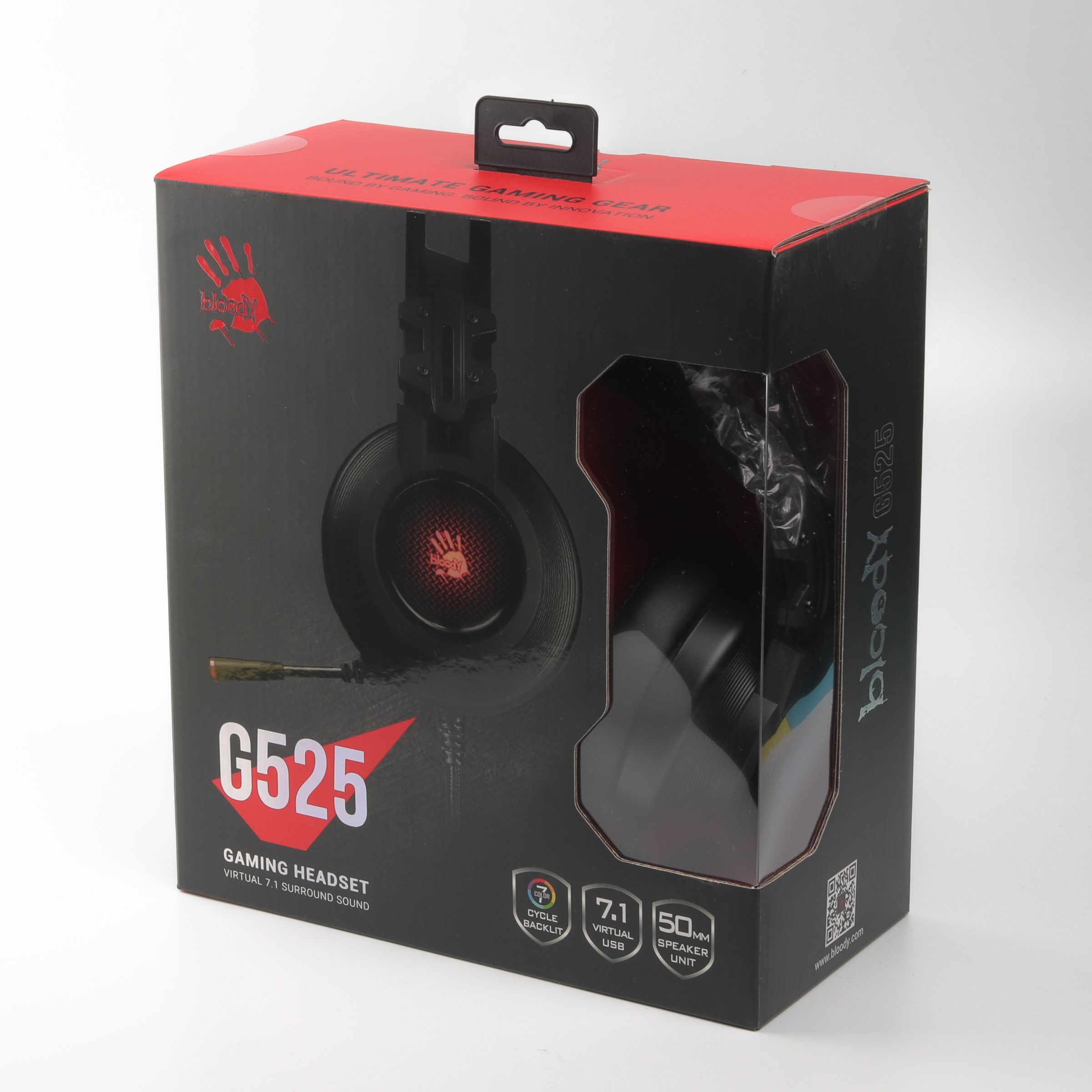 Ігрові навушники з мікрофоном, 7.1 віртуальний звук, RGB, USB Bloody — фото 4