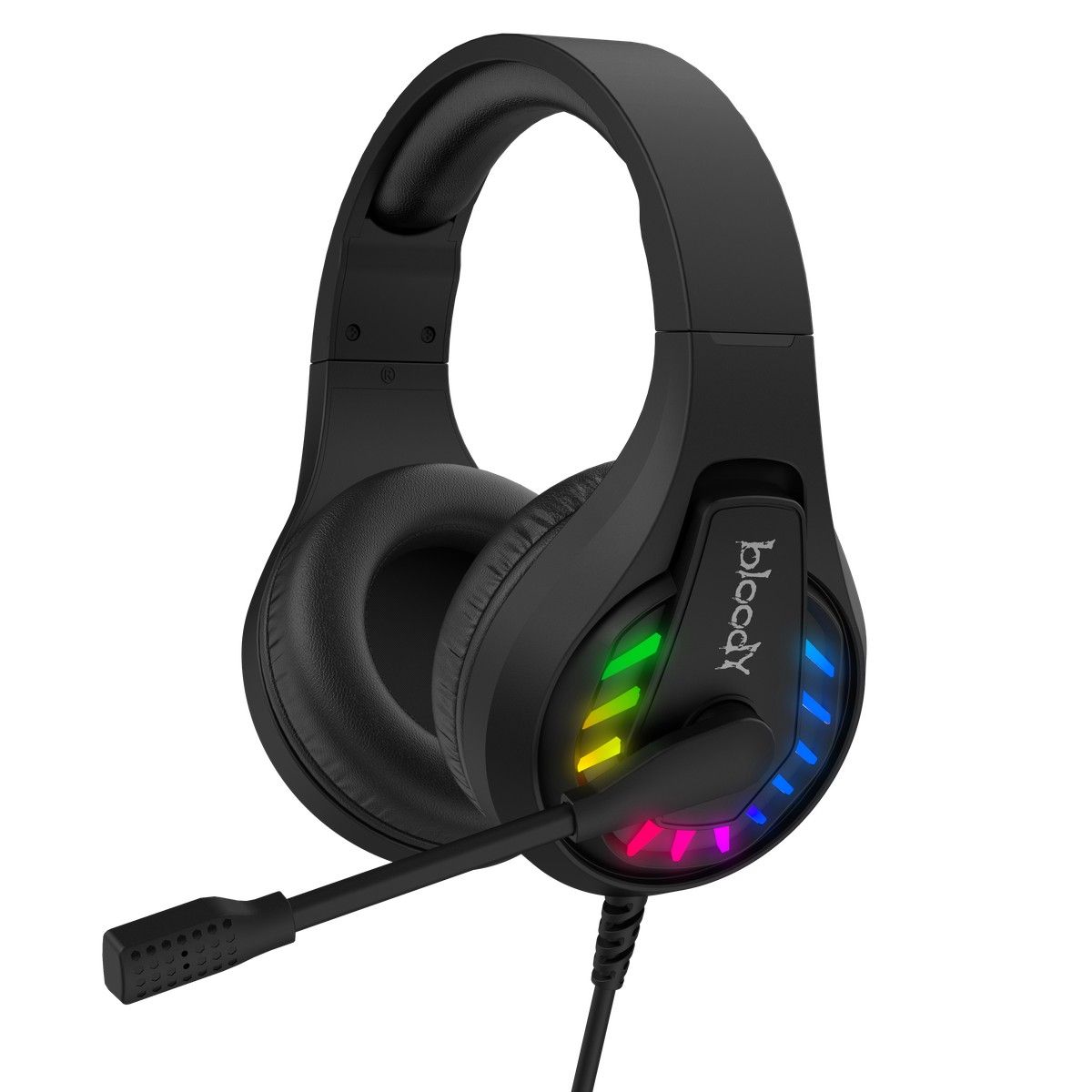 Ігрові навушники з мікрофоном, Neon LED, USB Bloody G230 Bloody чорний