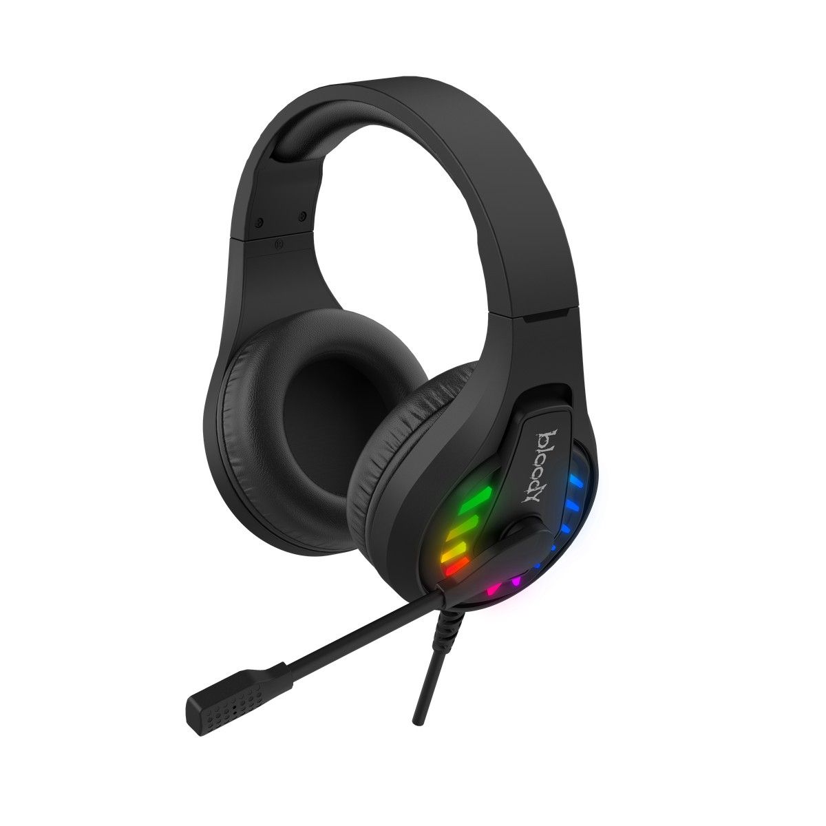 Ігрові навушники з мікрофоном, Neon LED, USB Bloody G230 Bloody чорний — фото 3