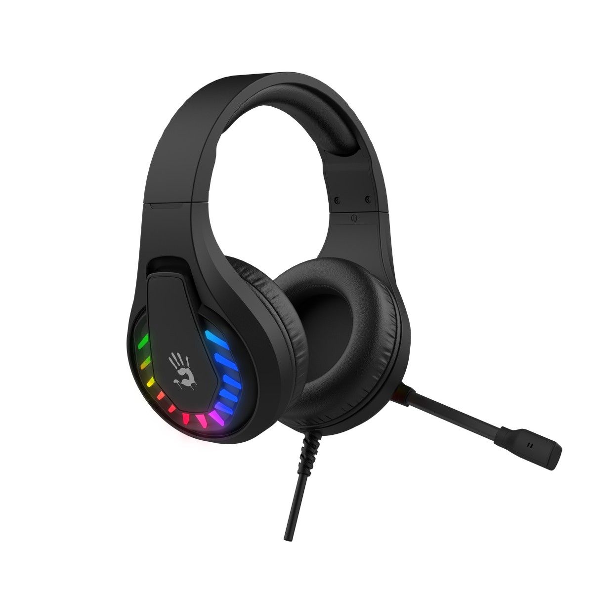 Ігрові навушники з мікрофоном, Neon LED, USB Bloody G230 Bloody чорний — фото 4