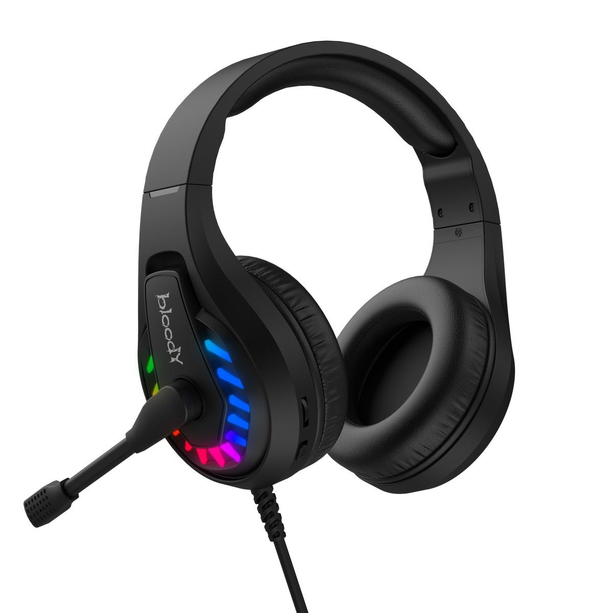 Ігрові навушники з мікрофоном, Neon LED, USB Bloody G230 Bloody чорний — фото 7