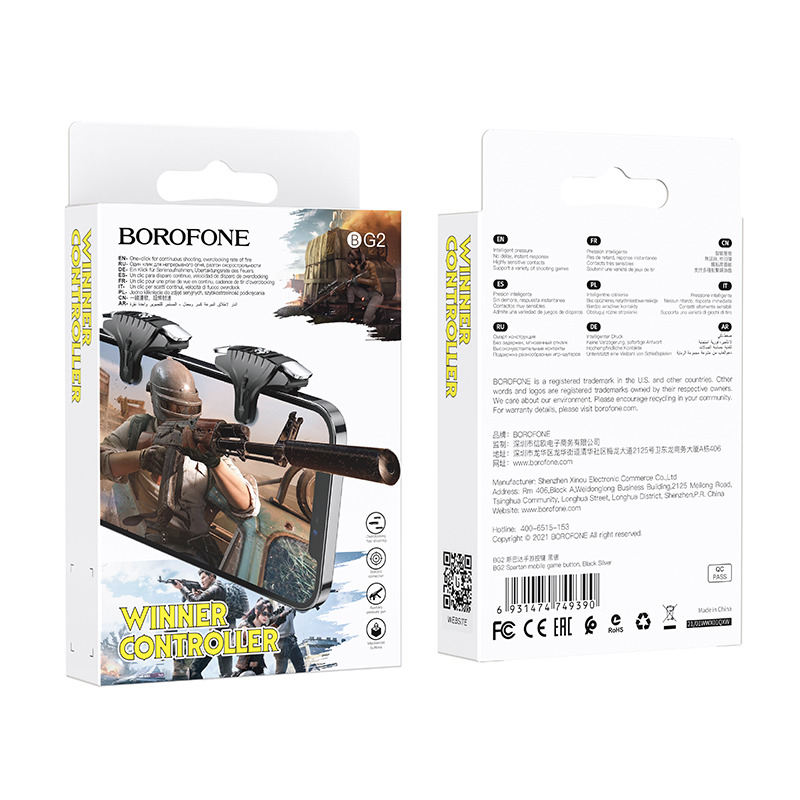 Ігровий контролер для мобільного BOROFONE BG2 Spartan mobile game button Black — фото 3