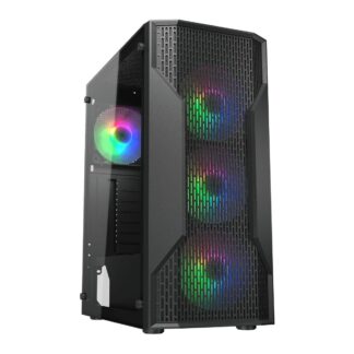 Ігровий корпус, 4*120mm RGB вентилятори передвстановлені, Mini ITX /