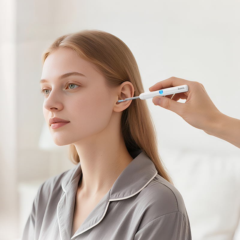 Інструмент для чищення вух з камерою HOCO HP65 130 mAh Ears cleaning tool with camera White — фото 10