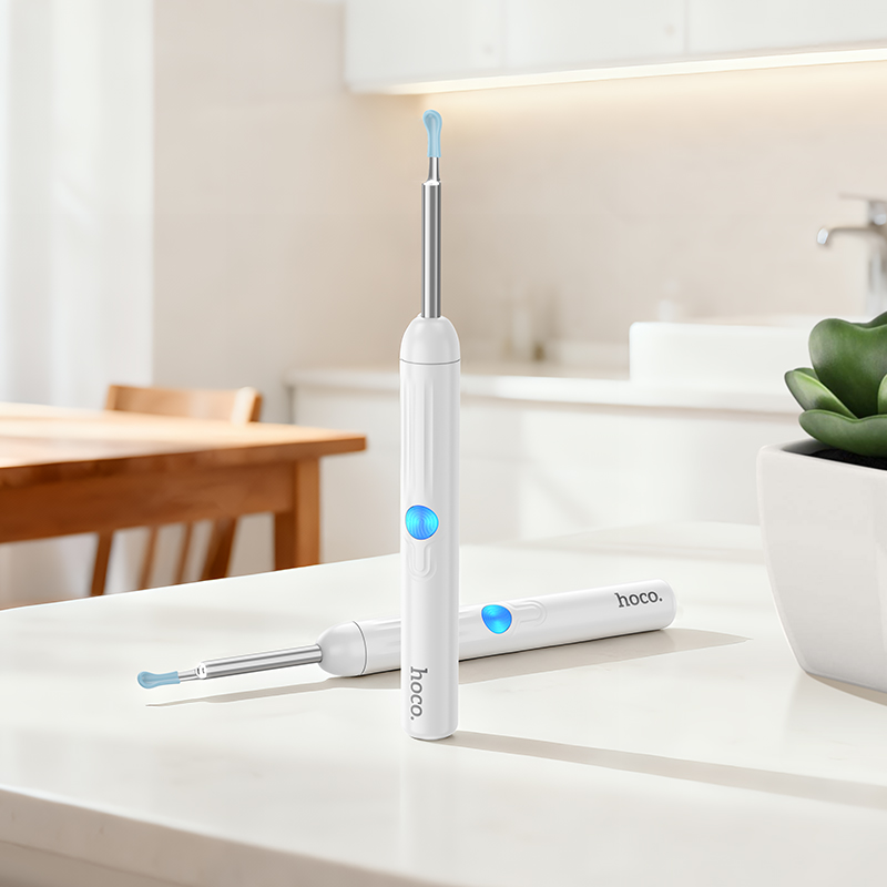 Інструмент для чищення вух з камерою HOCO HP65 130 mAh Ears cleaning tool with camera White — фото 11
