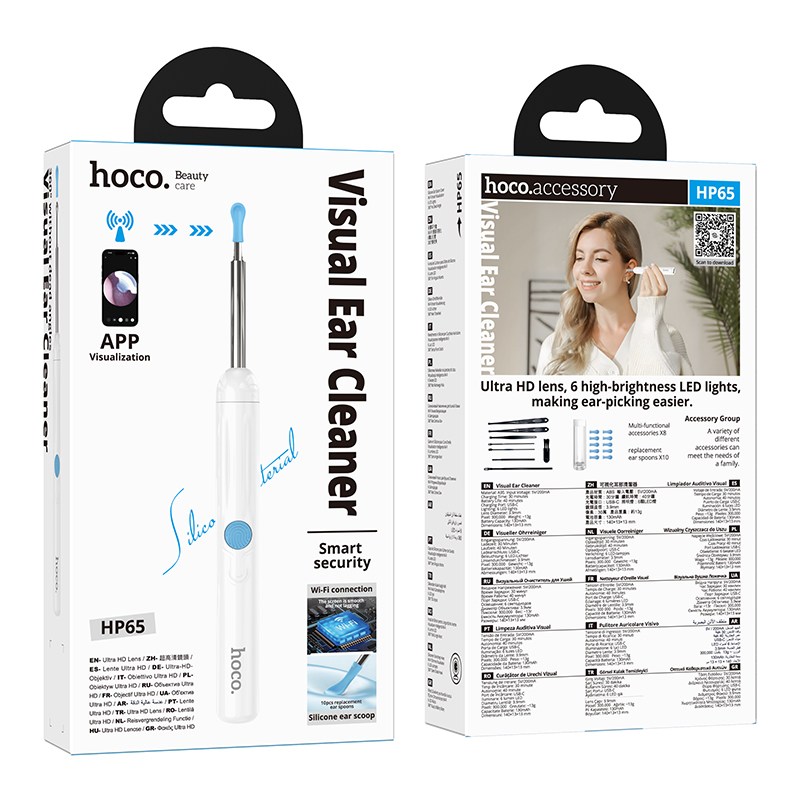 Інструмент для чищення вух з камерою HOCO HP65 130 mAh Ears cleaning tool with camera White — фото 3