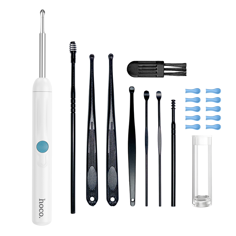 Інструмент для чищення вух з камерою HOCO HP65 130 mAh Ears cleaning tool with camera White — фото 9