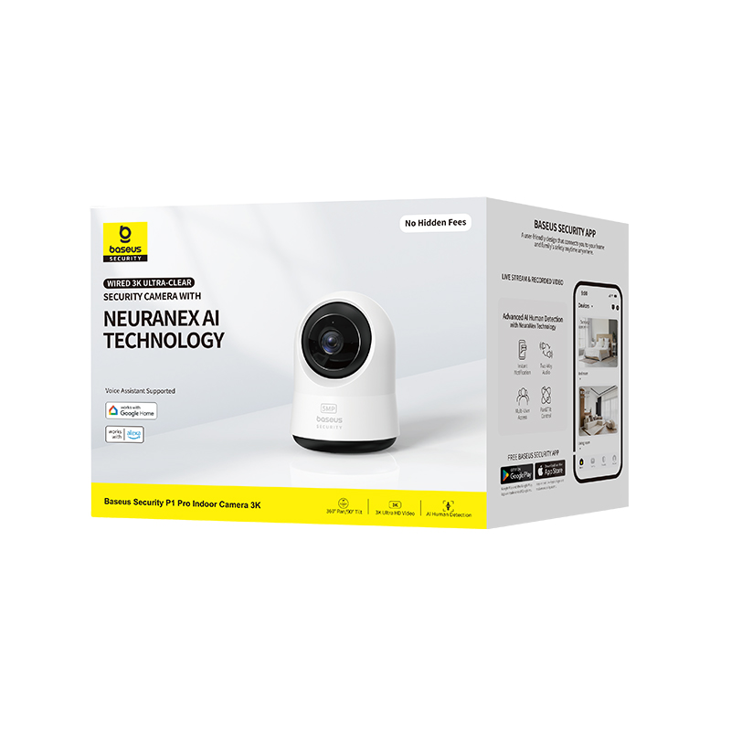 IP-камера відеоспостереження Baseus Security P1 Pro Indoor Camera 3K White (Adapter Not Included) — фото 3