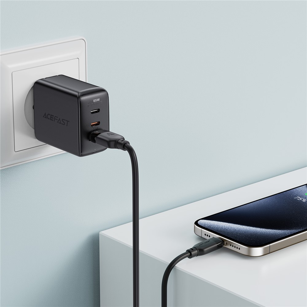 Кабель ACEFAST C16-04, USB to Type-C, 3A, 1.2m ,TPE, TPU connectors, Black — фото 7