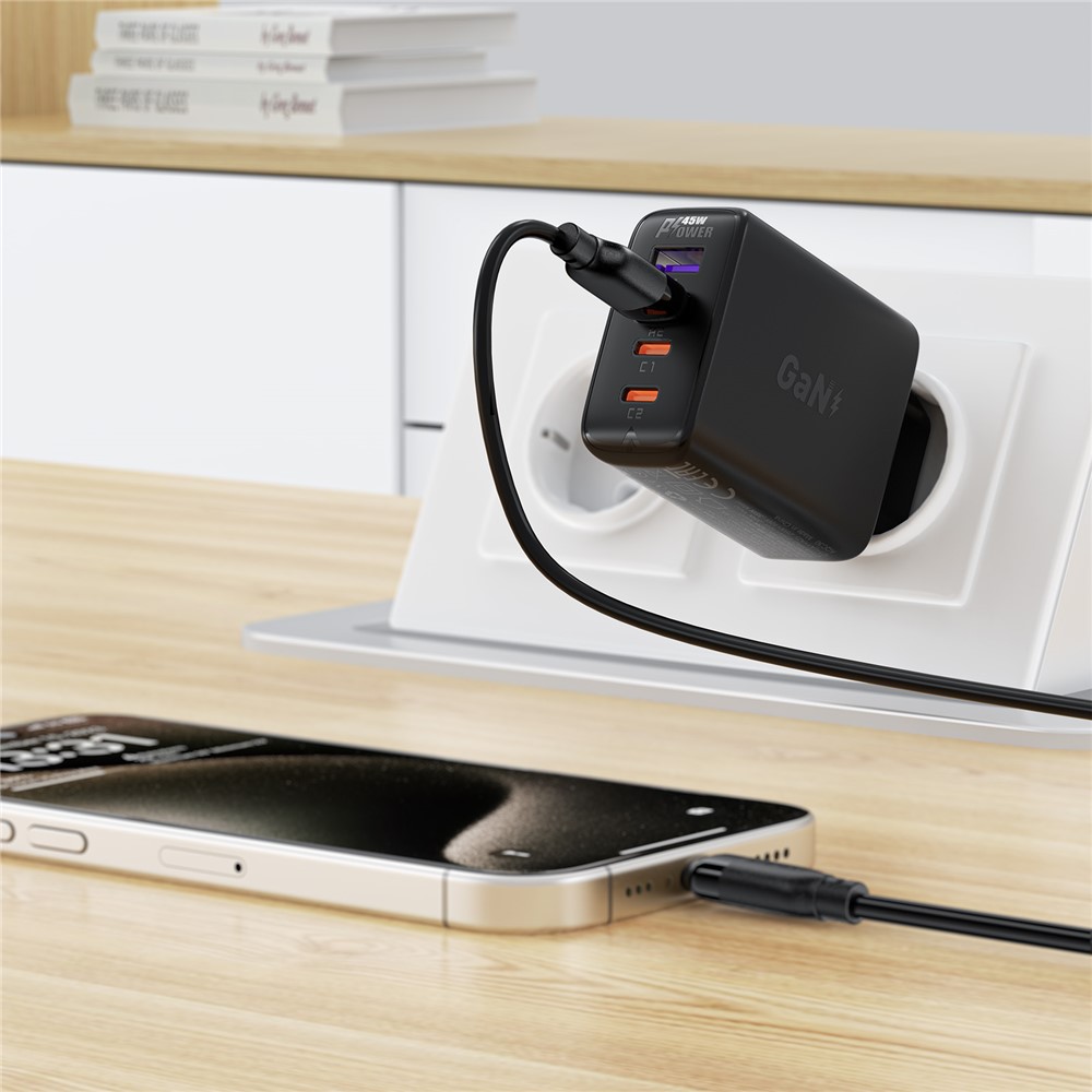 Кабель ACEFAST C16-04, USB to Type-C, 3A, 1.2m ,TPE, TPU connectors, Black — фото 8