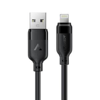 Кабель Acefast C16-06, USB to iP, 2.4A, 2m, TPE, TPU connectors, Black