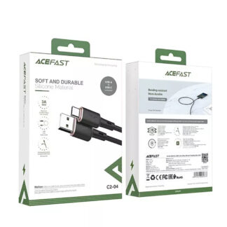 Кабель ACEFAST C2-04 USB to Type-C 3A, 1.2m, silicone, zinc connectors, Black — фото 3