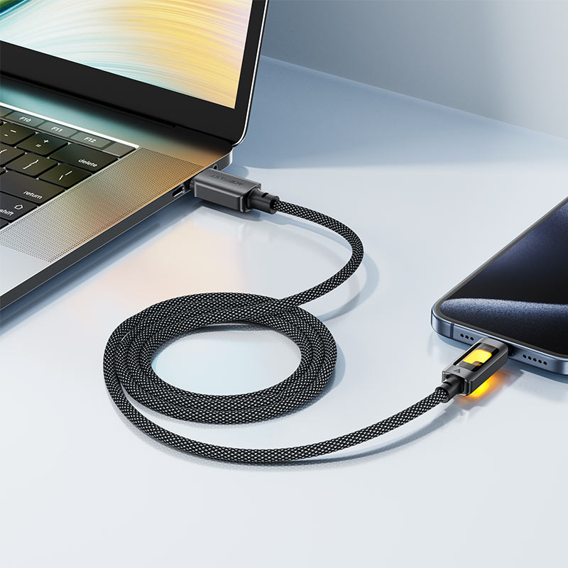 Кабель ACEFAST C21-04 USB-A to USB-C з LED підсвічуванням — фото 8