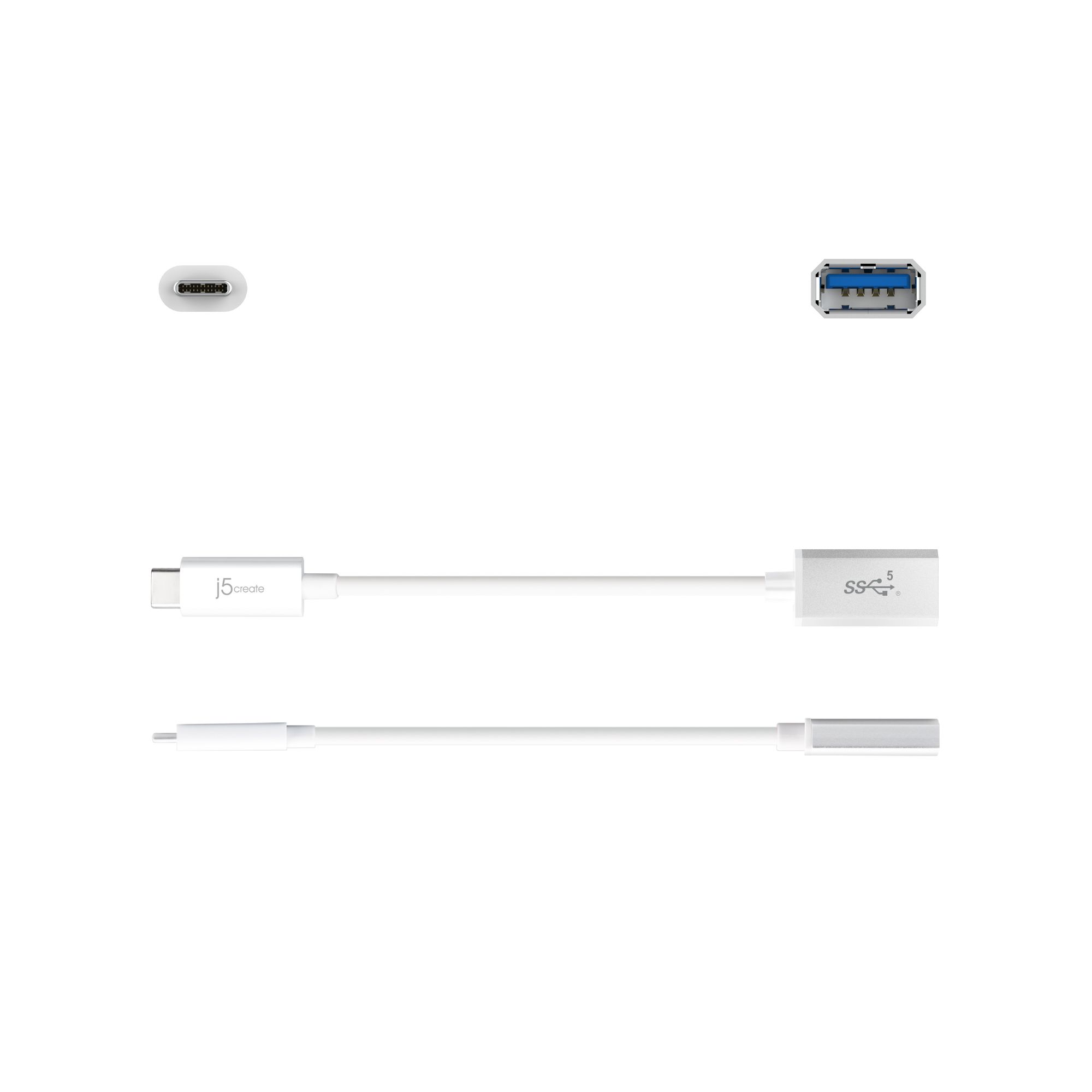 Кабель-адаптер OTG USB 3.1, USB-C тато/USB-A-мамо, 0.1 м J5create — фото 3