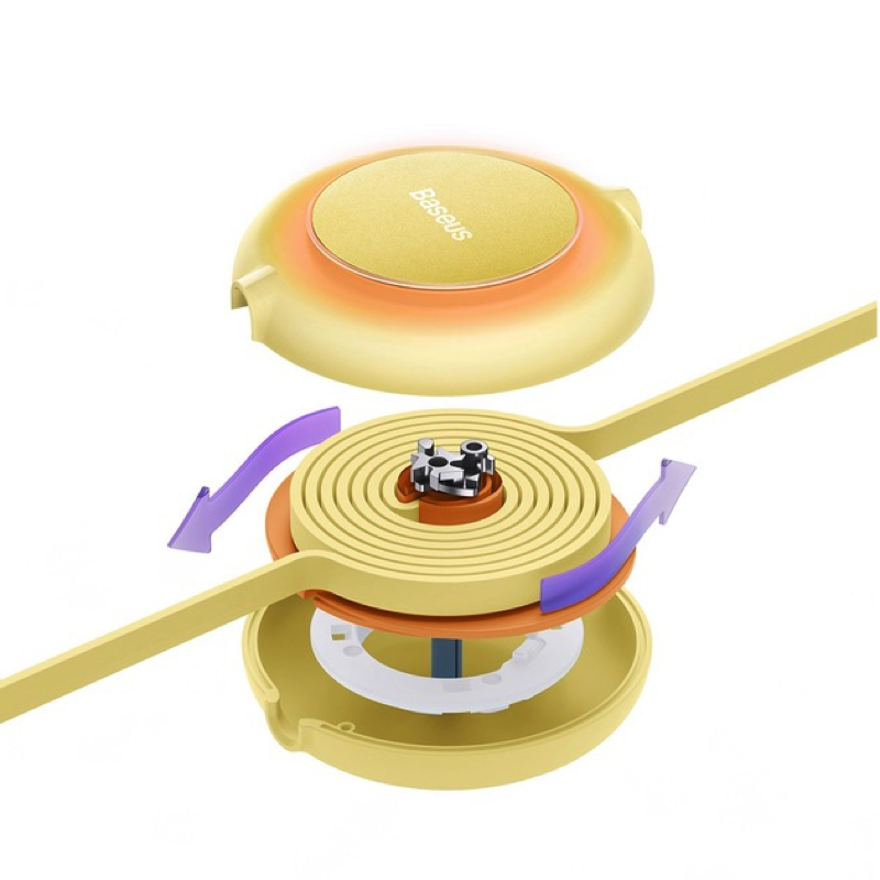 Кабель Baseus Bright Mirror 2 Series Retractable 3-in-1 Fast Charging Data Cable USB to M+L+C 3.5A 1.1m yellow — фото 5
