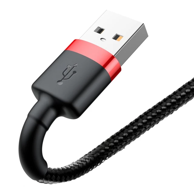 Кабель Baseus Cafule Cable USB For iP 2A 3m Red+Black — фото 5