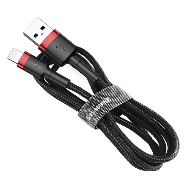 Кабель Baseus Cafule Cable USB For iP 2A 3m Red+Black — фото 6