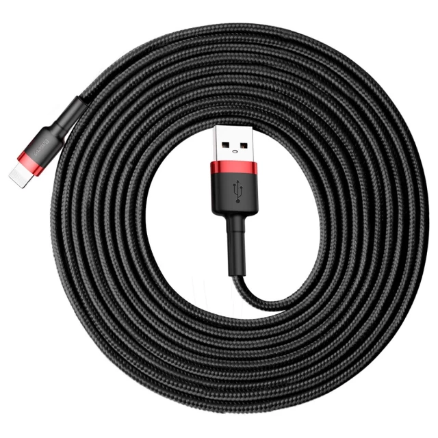Кабель Baseus Cafule Cable USB For iP 2A 3m Red+Black — фото 7