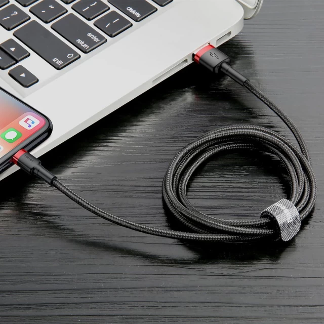 Кабель Baseus Cafule Cable USB For iP 2A 3m Red+Black — фото 9