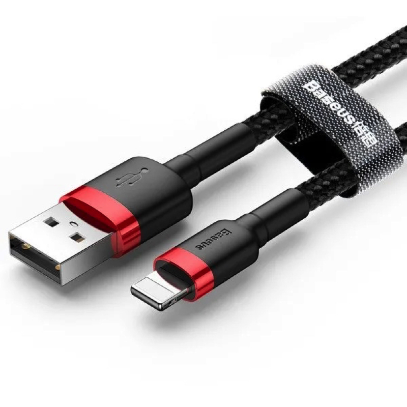 Кабель Baseus Cafule Cable USB For Lightning 1.5A 2m Red+Black — фото 9