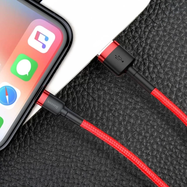 Кабель Baseus Cafule Cable USB For Lightning 1.5A 2m Red+Red — фото 8