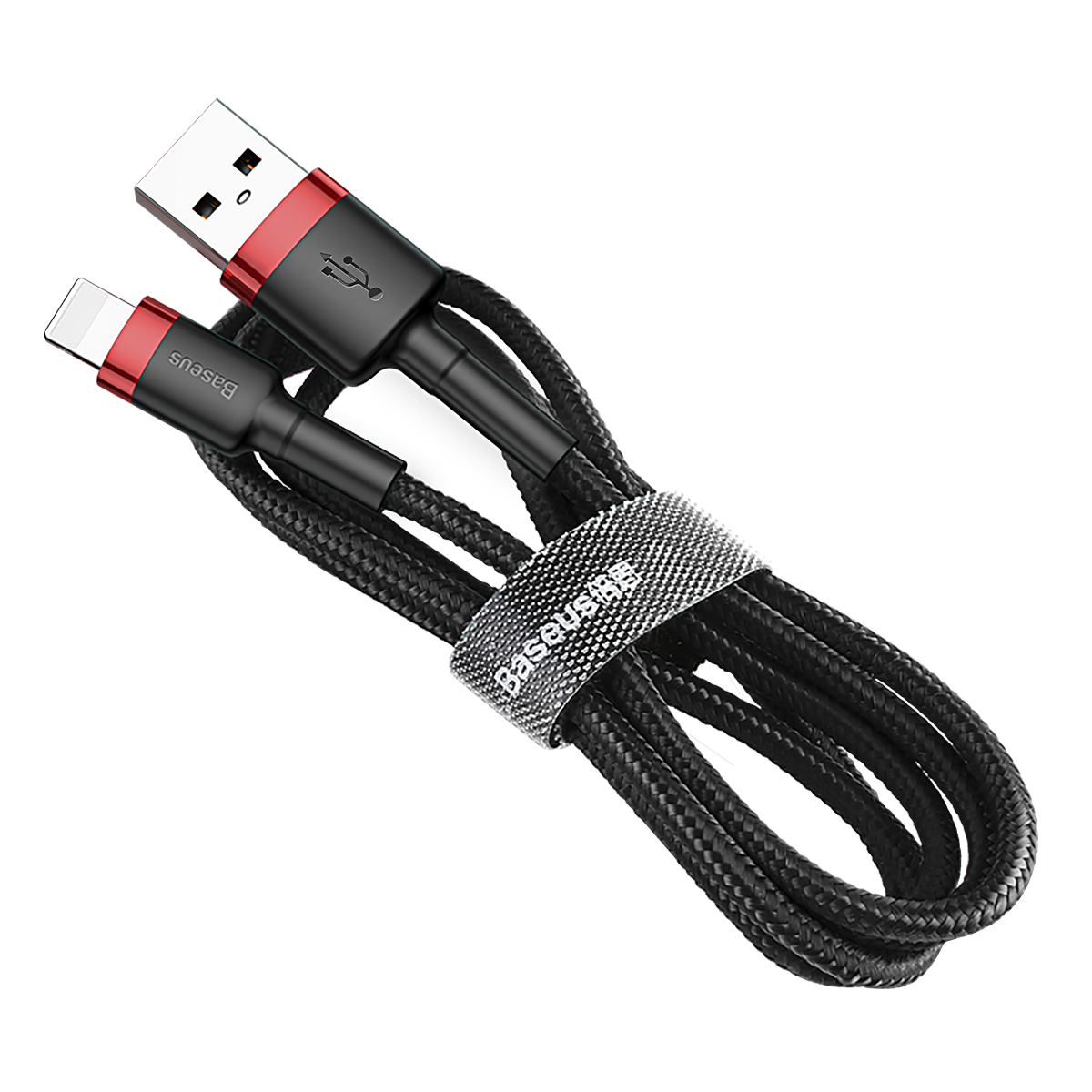 Кабель Baseus Cafule Cable USB For Lightning 2.4A 0.5m Red+Black — фото 5