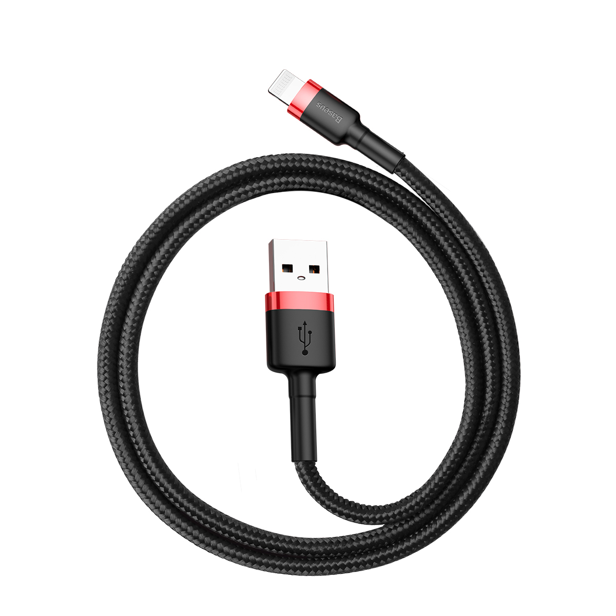 Кабель Baseus Cafule Cable USB For Lightning 2.4A 0.5m Red+Black — фото 6